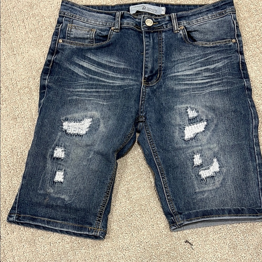 Men's Distressed Denim Shorts